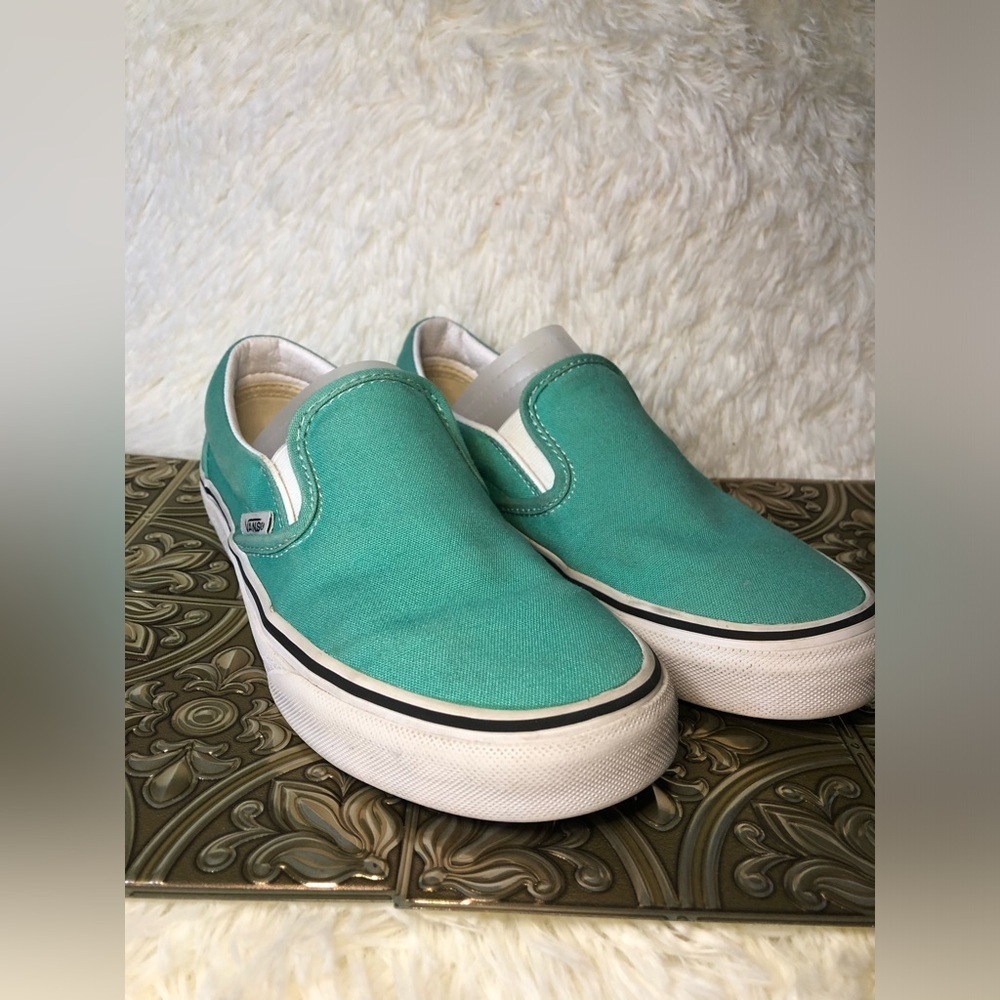 Women’s Teal Slip-On Sneakers size 6.5 Men’s 5 - Picture 4 of 16